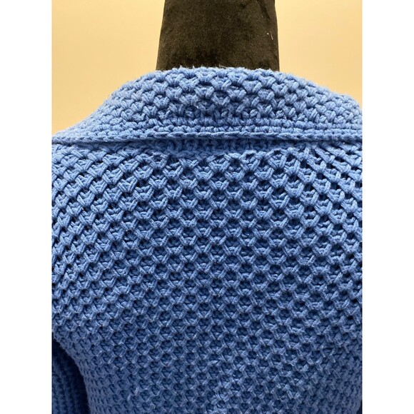 J. Jill Cardigan Blue Cotton Blend Collared Button Down Front Pockets Size Small - Picture 11 of 11